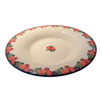 Large plate, handmade drawing