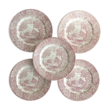 Set of 5 flat plates, EIT England, country décor