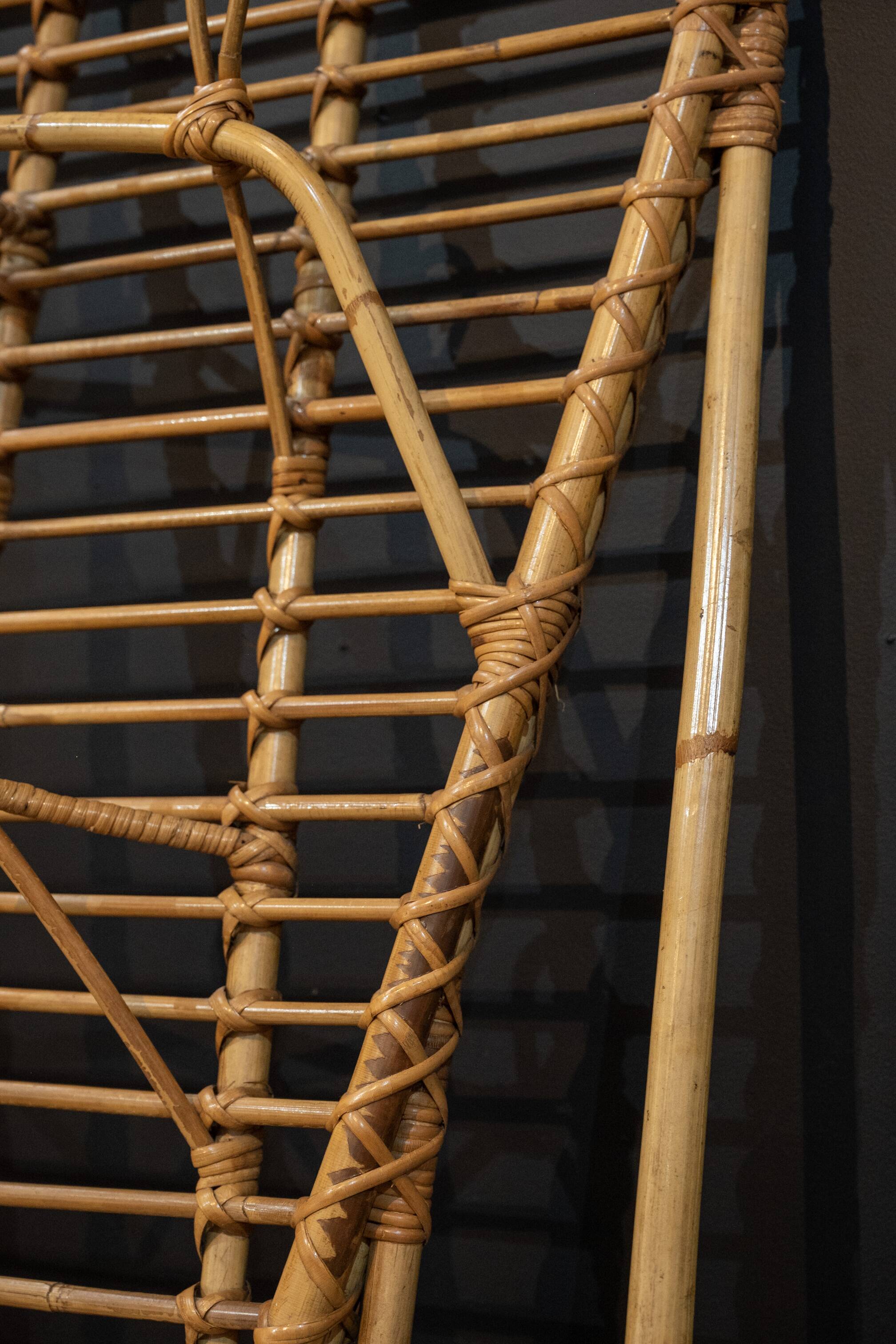 Rattan coat rack