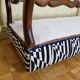 Vintage reupholstered solid wood footboard bench, kirkbydesign publisher fabric, 88 cm