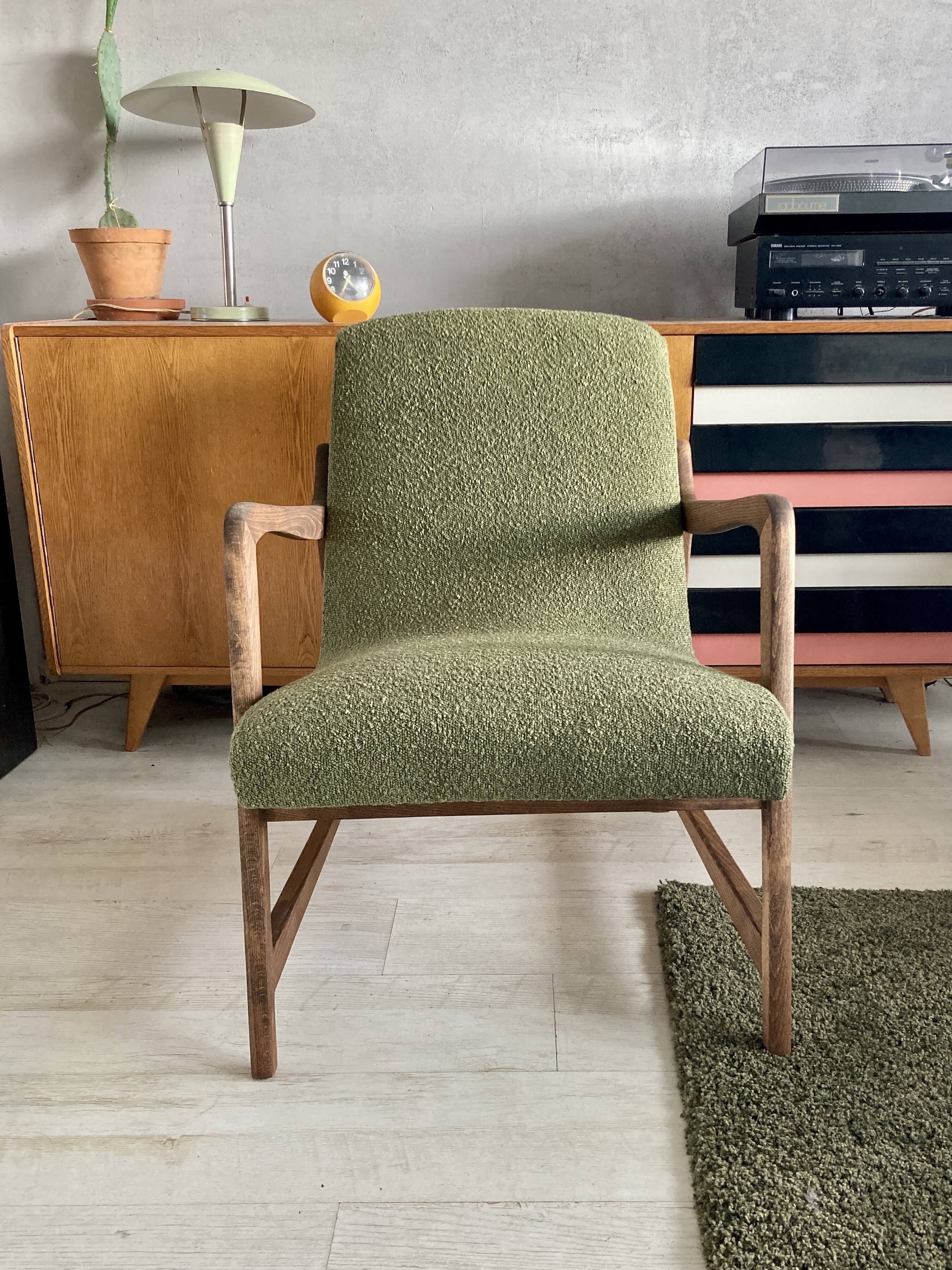 Original mid-century polish chair "type 364" from late 50s. Designed by Barbara Fenrych-Węcławska