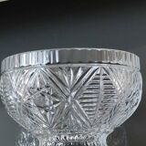 Molded crystal candy cup/dish/boho chic. art deco. starry/cross/leafy patterns, petals