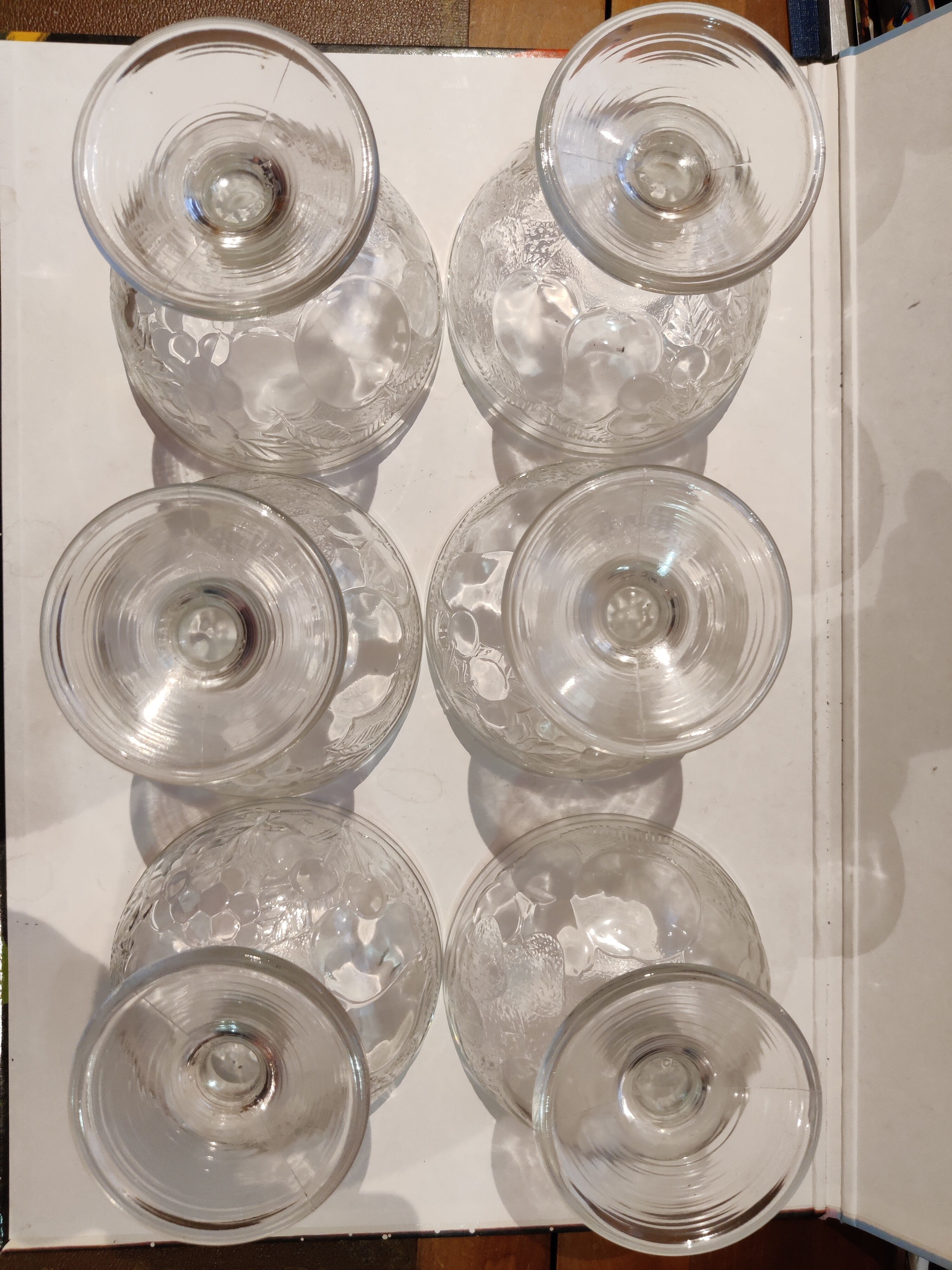 set of 6 thick glass ice cups decor vintage fruits
