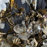Bronze and Gold Metal Cage Chandelier from the 70s - 20th Century