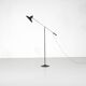 Metal and brass floor lamp, France - 1950s