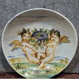 Early 20th century Italian ceramic: empty pocket with cherubs