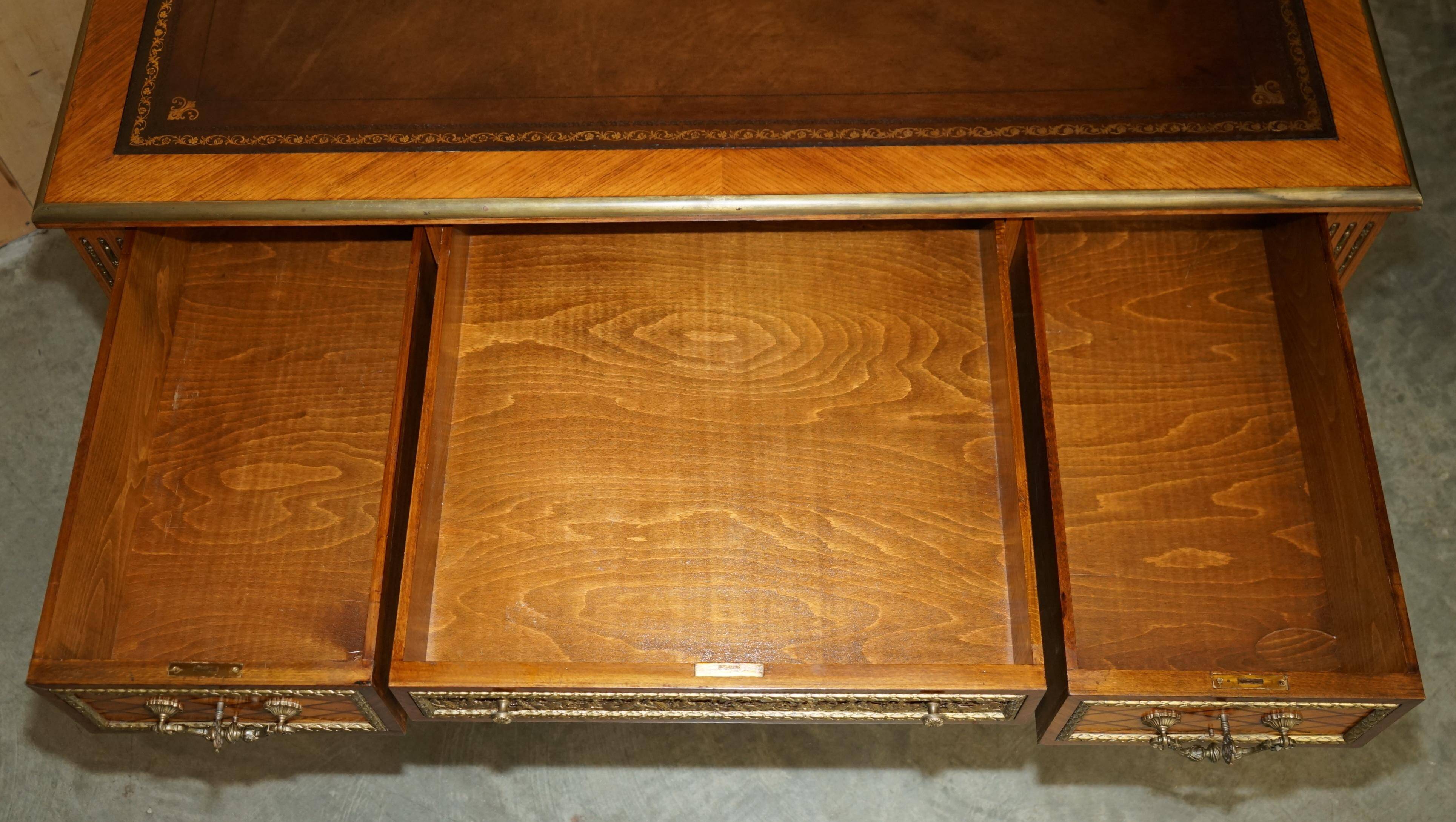 Restored Louis XVI Flat Desk Decorated with Ormolu Late 19th Century