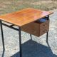 Desk of the 60s in mahogany base metal tubes 2 drawers
