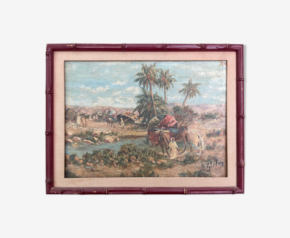 Tableau peinture ancienne orientaliste J.Gillon