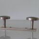 Brushed aluminum wall coat rack, vintage