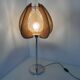 Lampe scandinave vintage bois et métal chromé