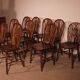 Lot de 10 chaises Windsor à dossier en roue du XIXe siècle