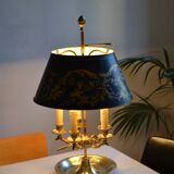 Large hot water bottle lamp with 5 bronze lights, empire style