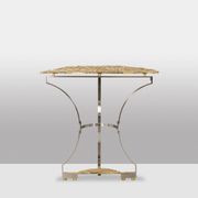 Paire de consoles contemporaines en métal et fonte de bronze