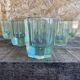 Set of 6 antique liqueur glasses moser moulded uranium glass beryl art deco