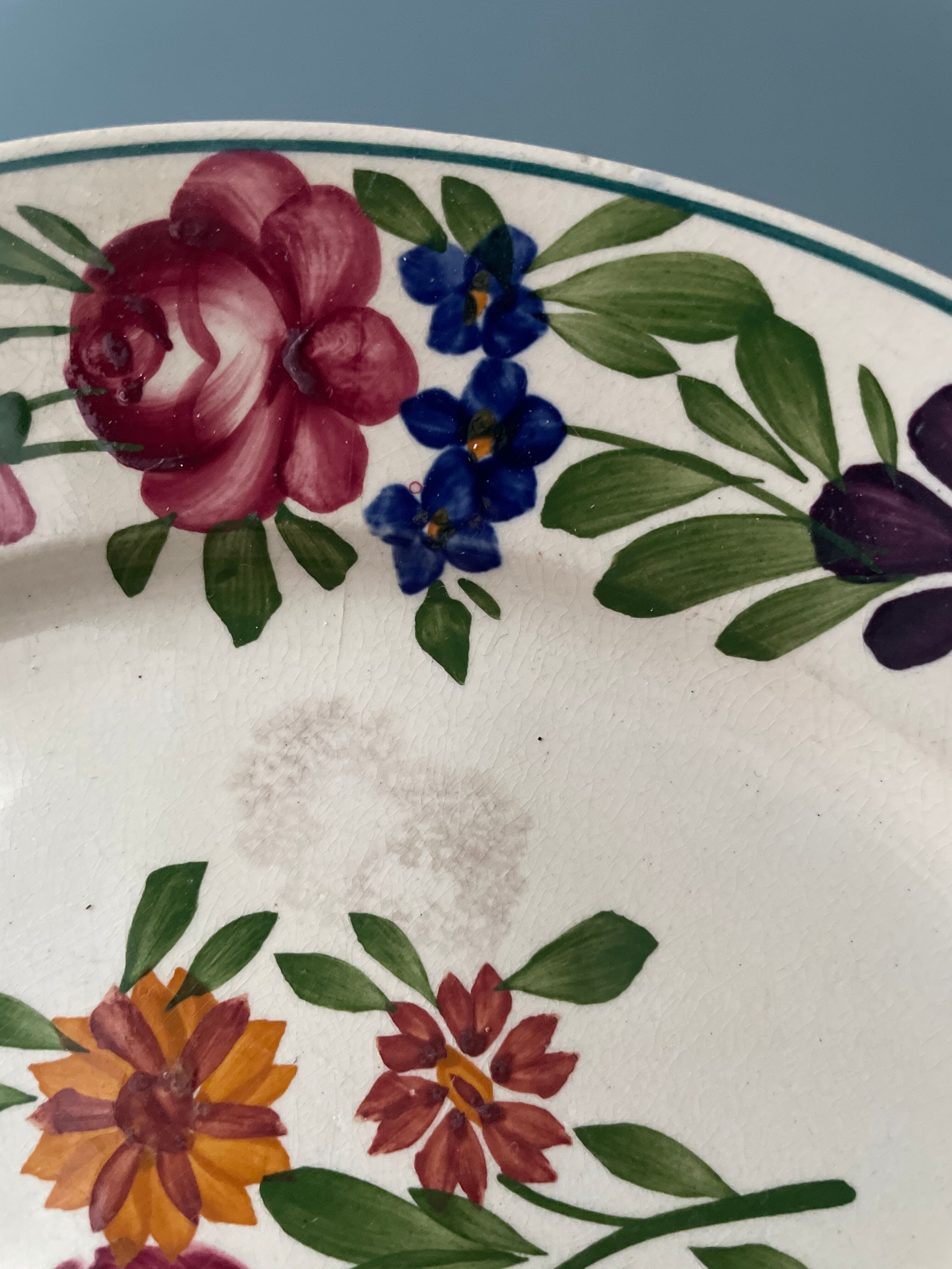Set of 8 flat plates in Sarreguemines earthenware, model "Rusticana"