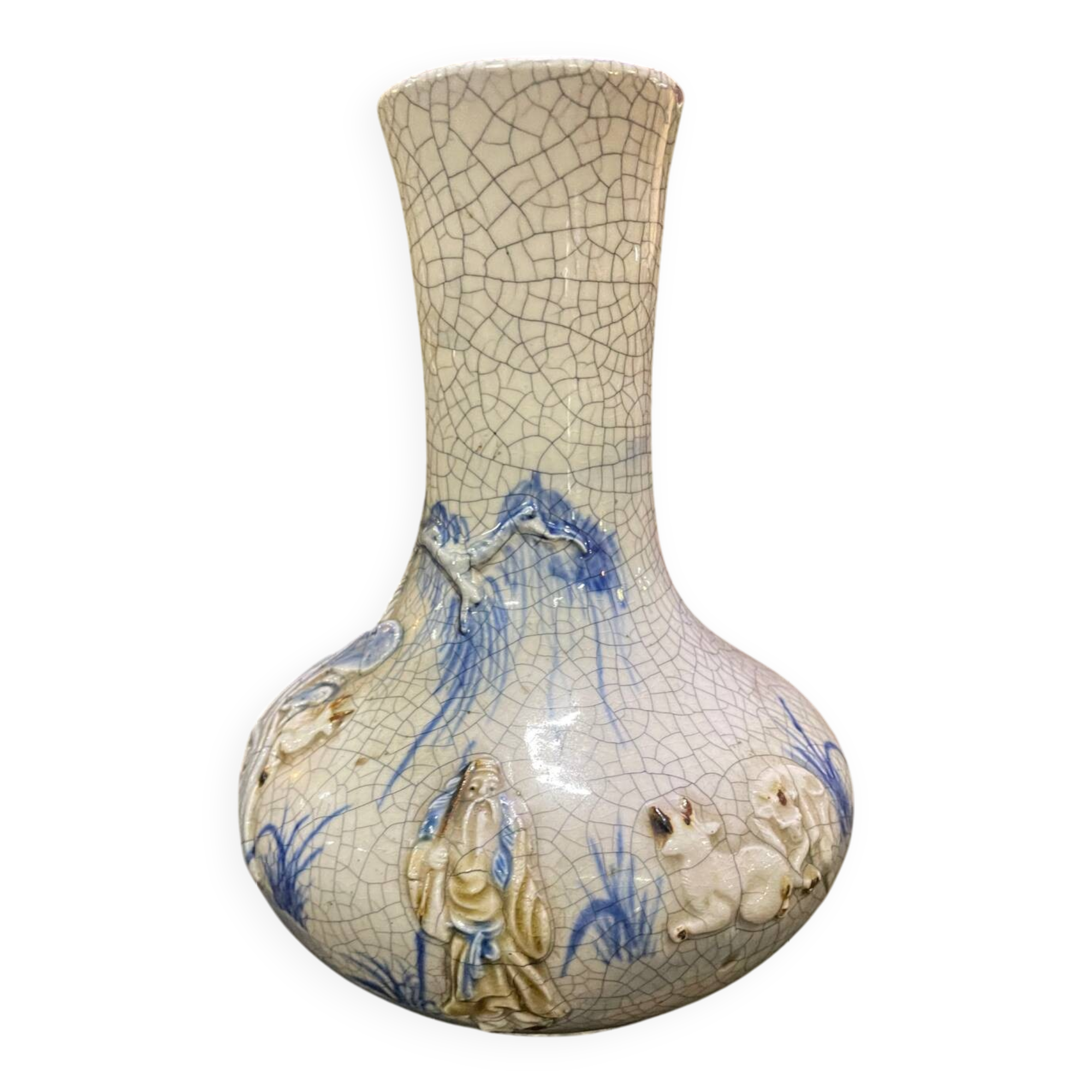 Vase porcelaine craquelé XIX