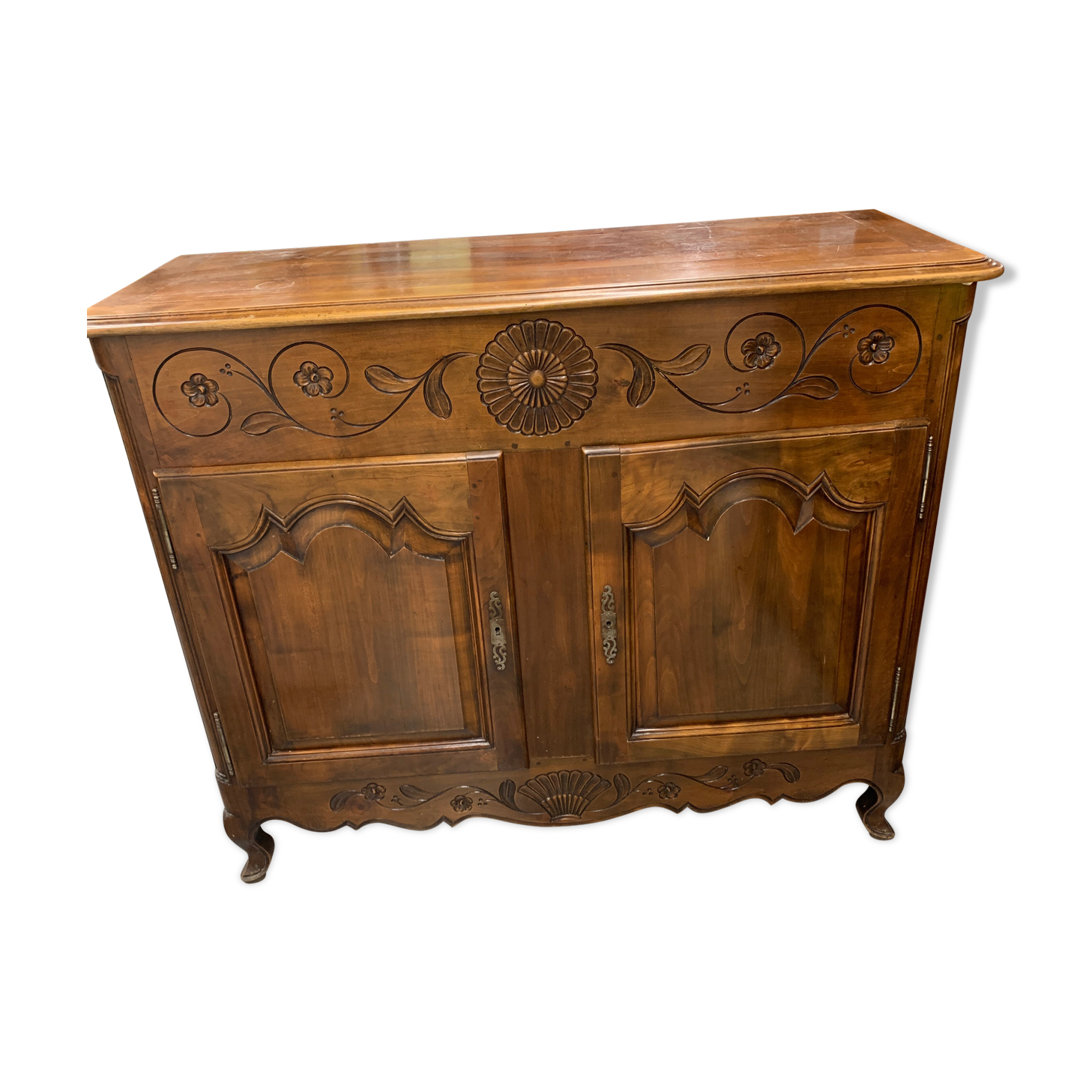 Walnut buffet 2 doors 19th