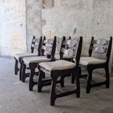 Ensemble de 6 chaises en bois
