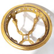Napoleon III Pedestal Table (late 19th C.) Gilded and Carved Wood with Modern Black Top