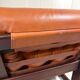 Rosewood and cognac leather canapé by Coja Culemborg, Netherlands, 1970s.