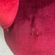 Small old Napoleon III toad sofa in red velvet