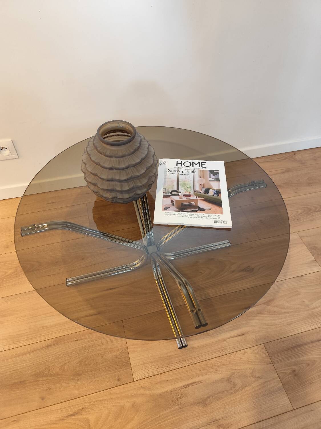 Vintage glass coffee table