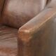 Sturdy dark cognac brown cow leather Aviator design armchair