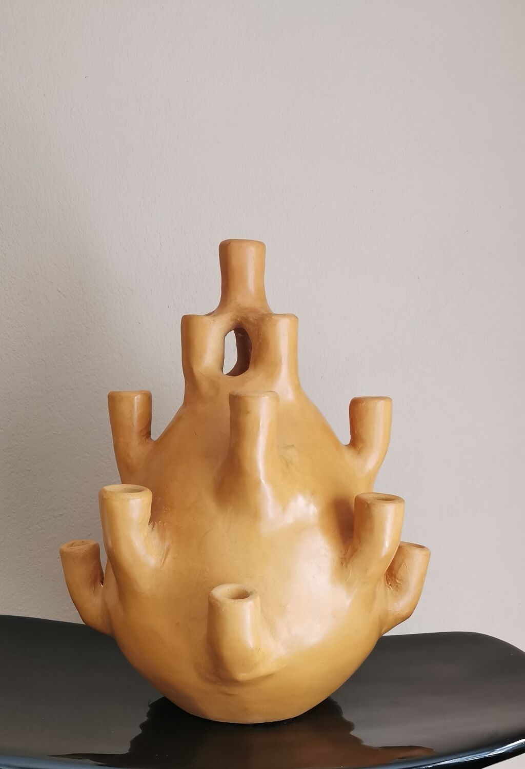 Tamgroute terracotta candlestick vase