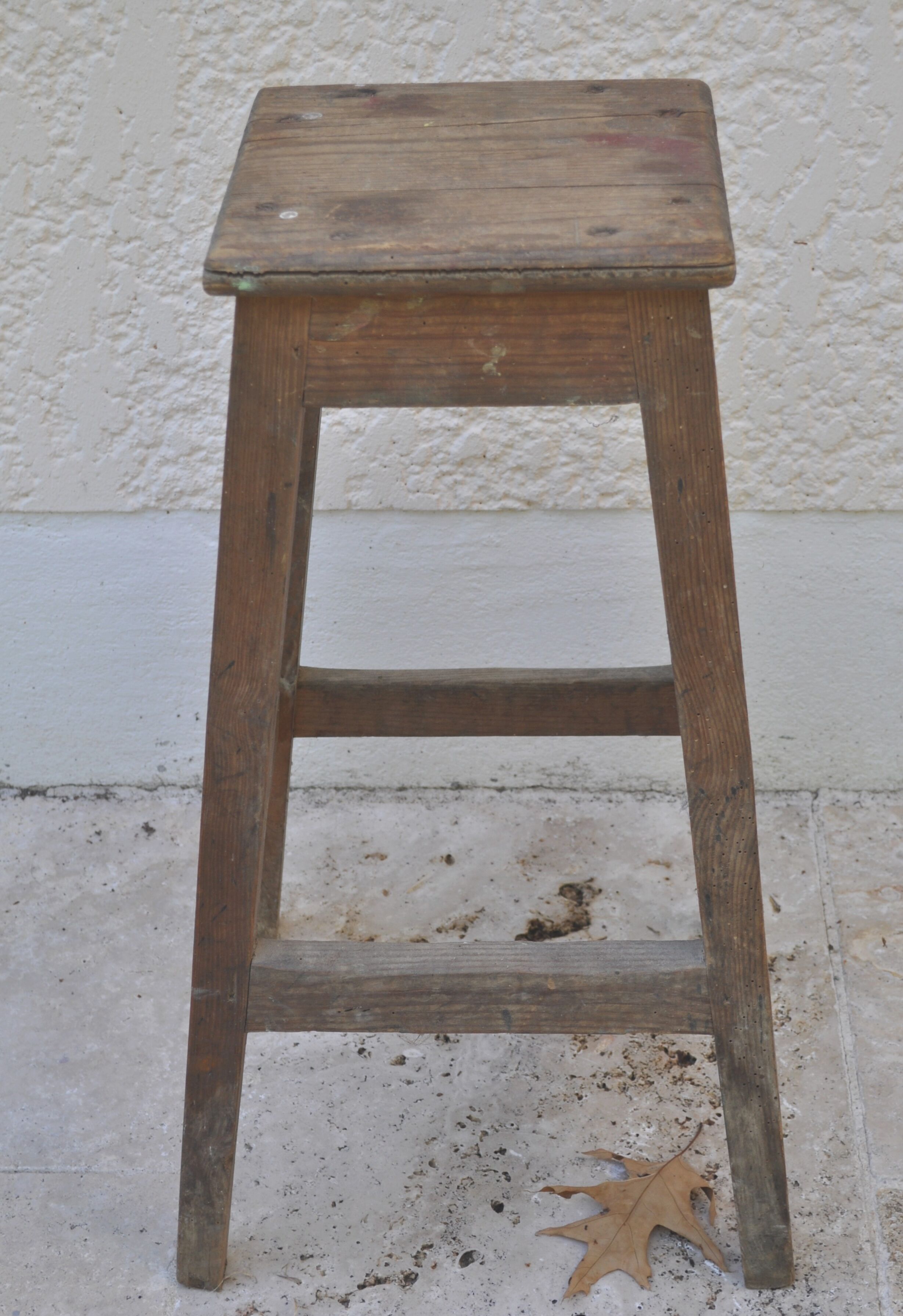 Rustic wood stool