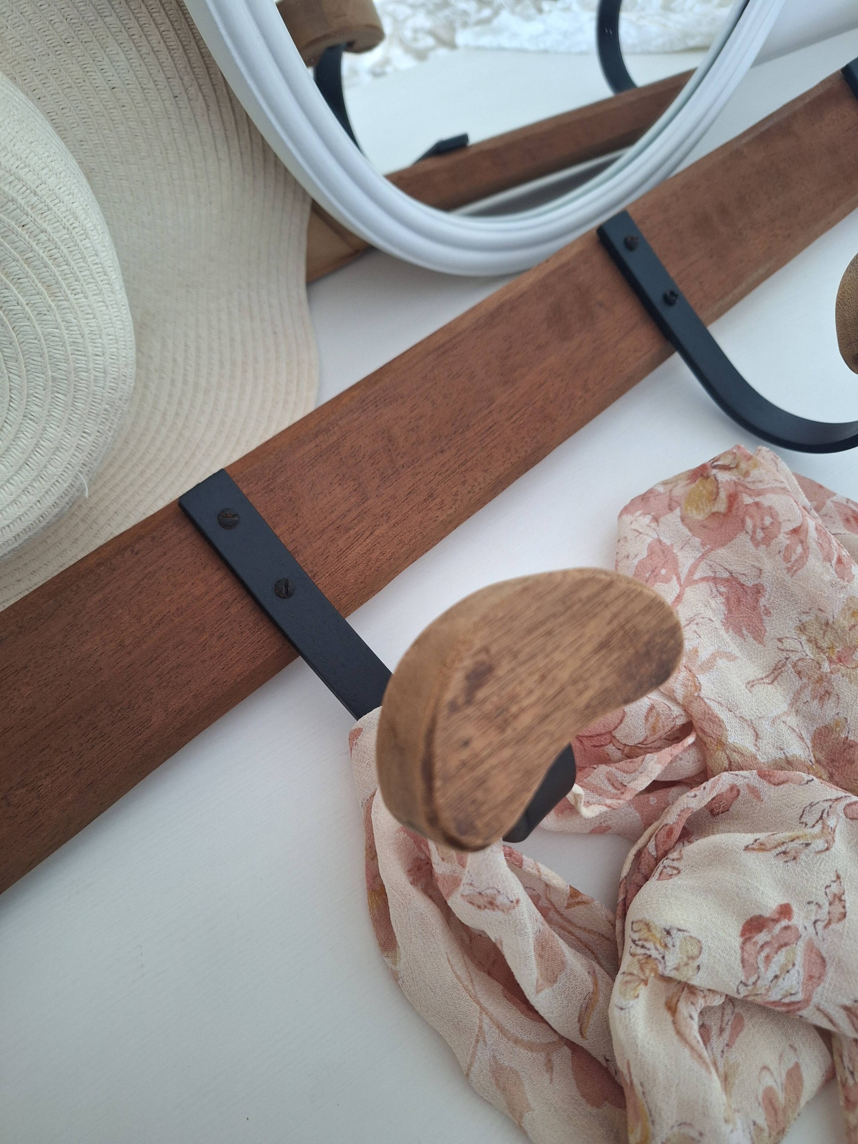 Wooden and metal wall hook