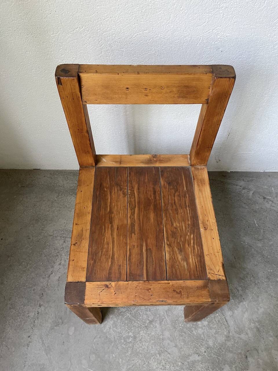 Brutalist pine chair