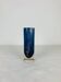 Vase rouleau verre bleu vintage
