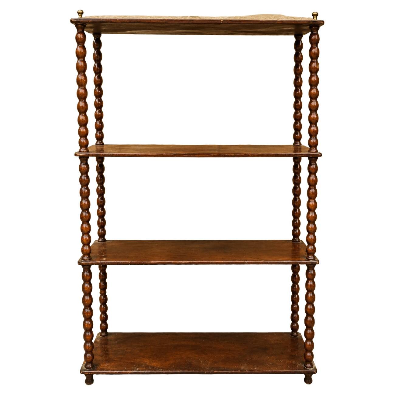 Wall Shelf or Display in Mahogany with Twisted Columns, Late 19th Century