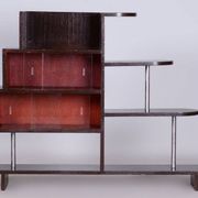 Art Deco Étagère in Oak & Chromed Steel, 1930s