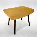 Mid-Century Stool with New Upholstery, Czechoslovakia, 1970's