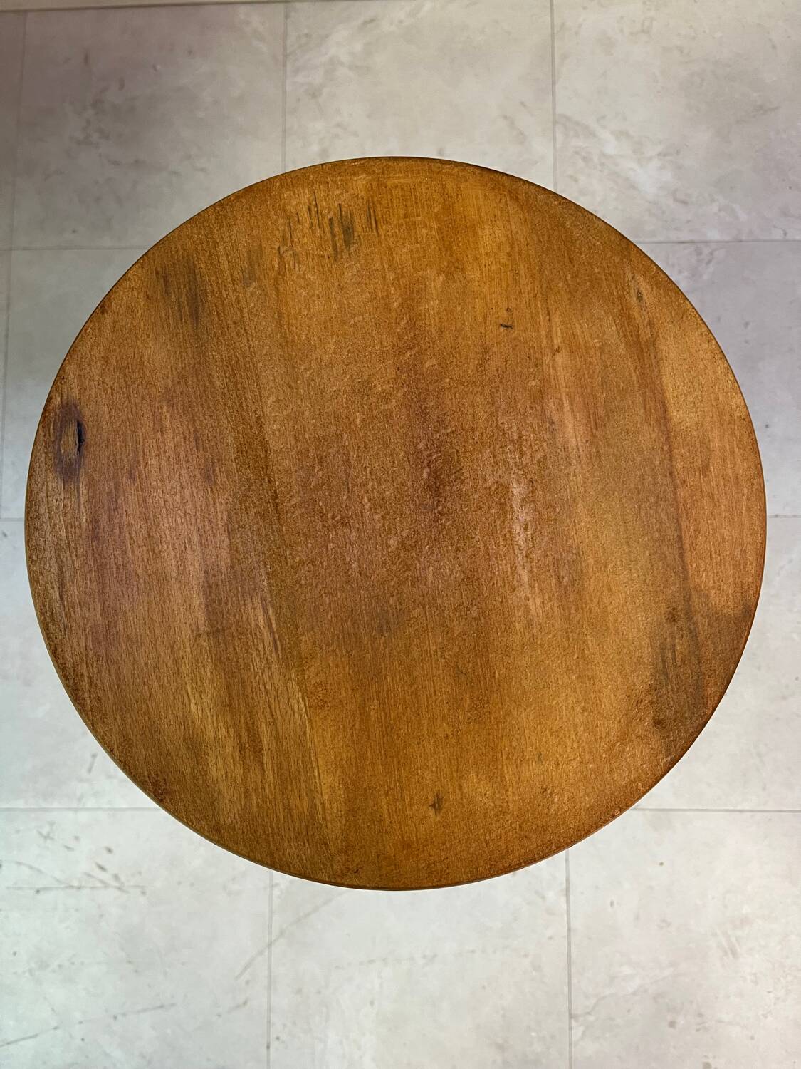 Adjustable and swivel wooden stool