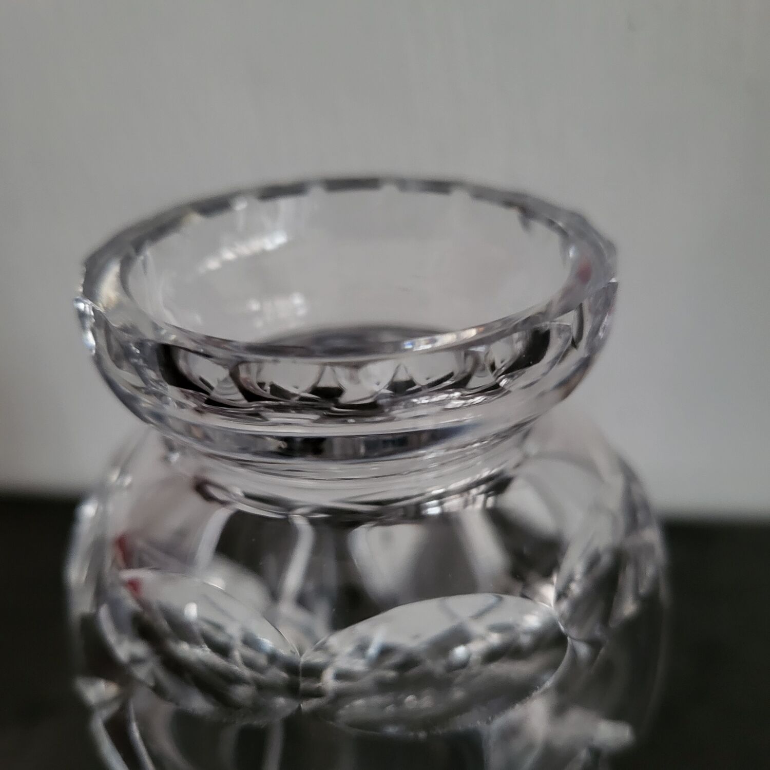 Vintage Bohemian crystal vase in excellent condition.