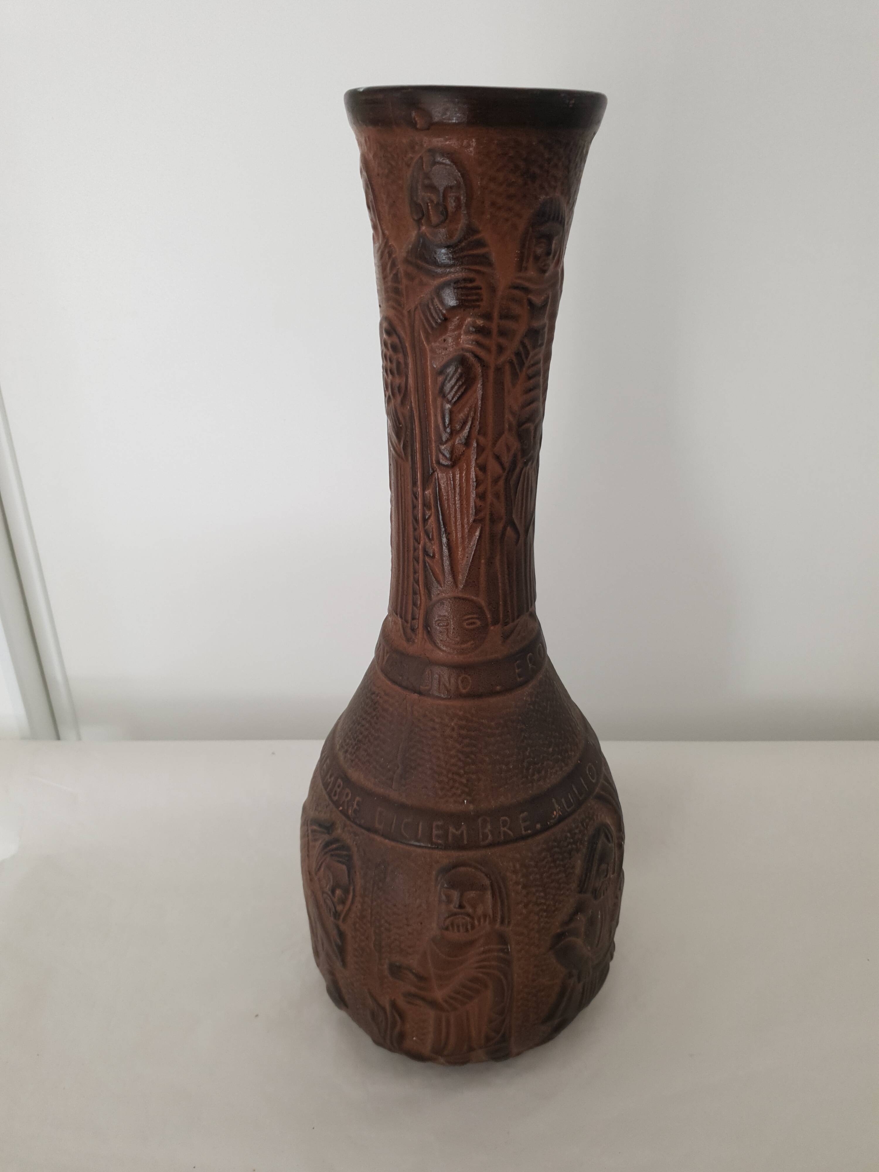 Large Medieval Style Terracotta Ceramic Vase - Height 53cm