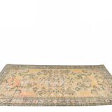 5x8 Mustard & Yellow Bordered Vintage Rug, 160x255Cm