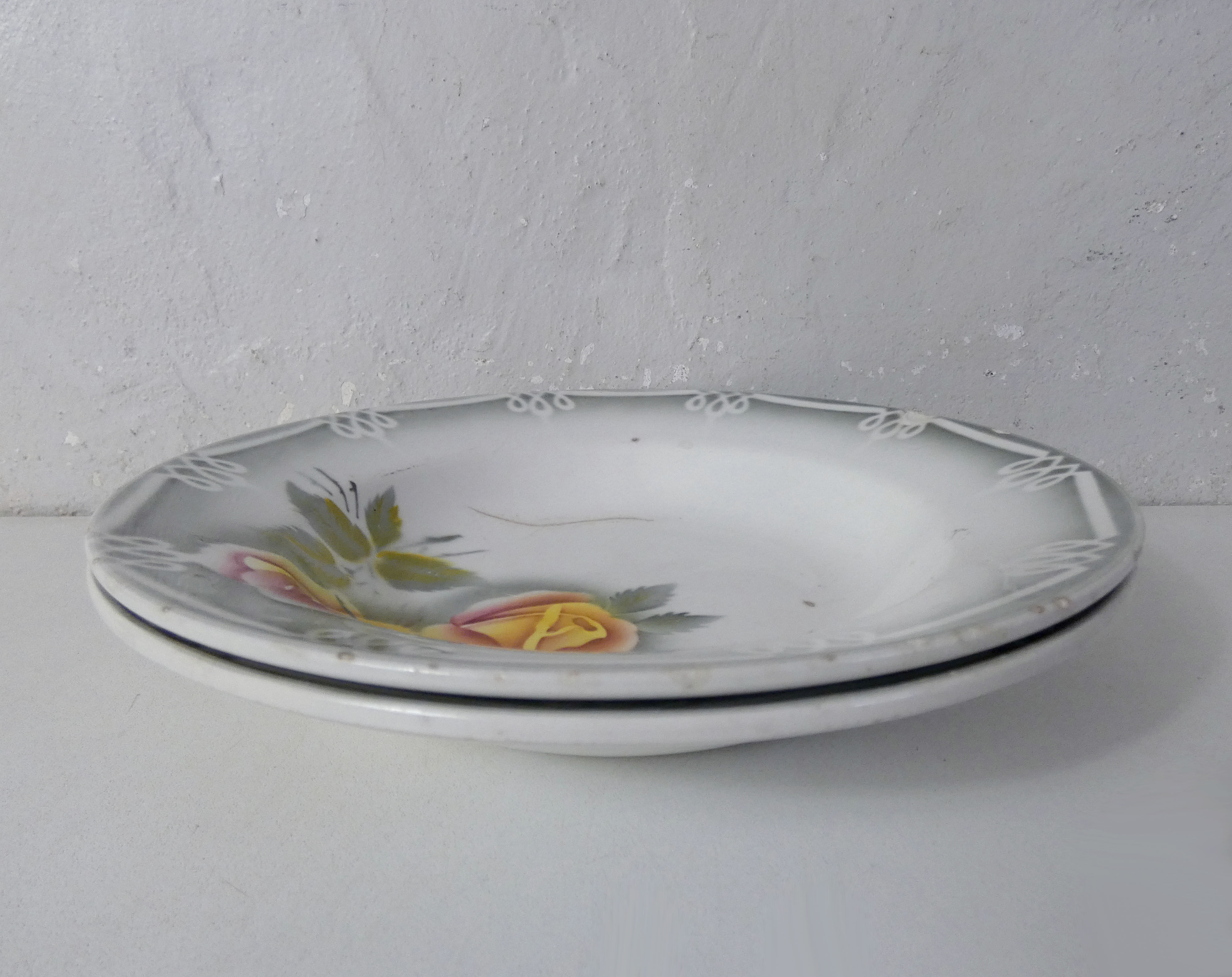 Digoin sarreguemines 2 hollow plates odile