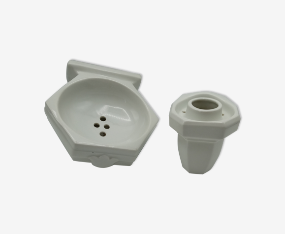 Porte savon et porte brosse à dent art déco