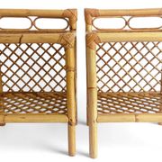 Mid-Century Bamboo and Rattan Nightstands, Spain, Hand-Crafted, 1970s