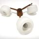 Scandinavian pendant lamp in teak and glass, Sweden, 1950