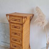 Rattan chest of drawers from the 1970s.