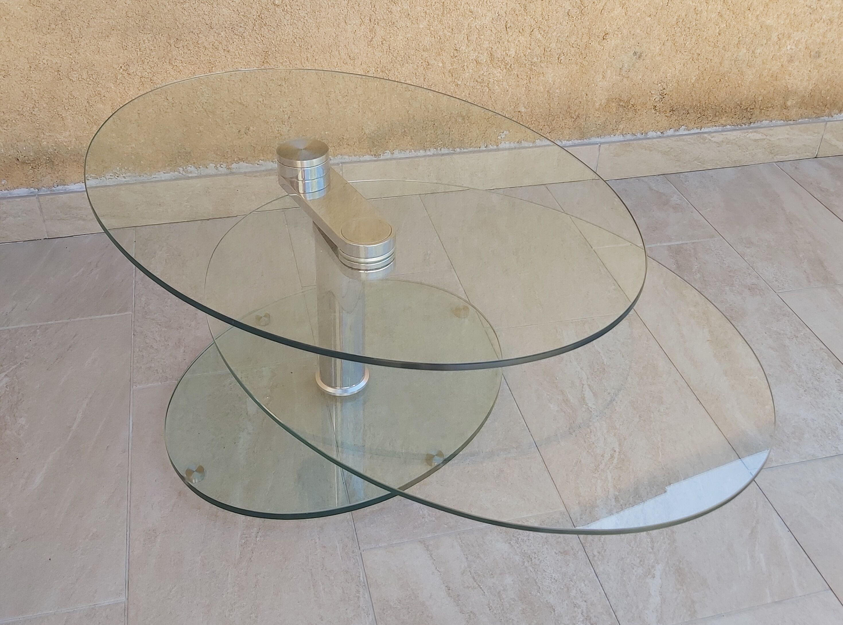 Table basse articulée en verre
