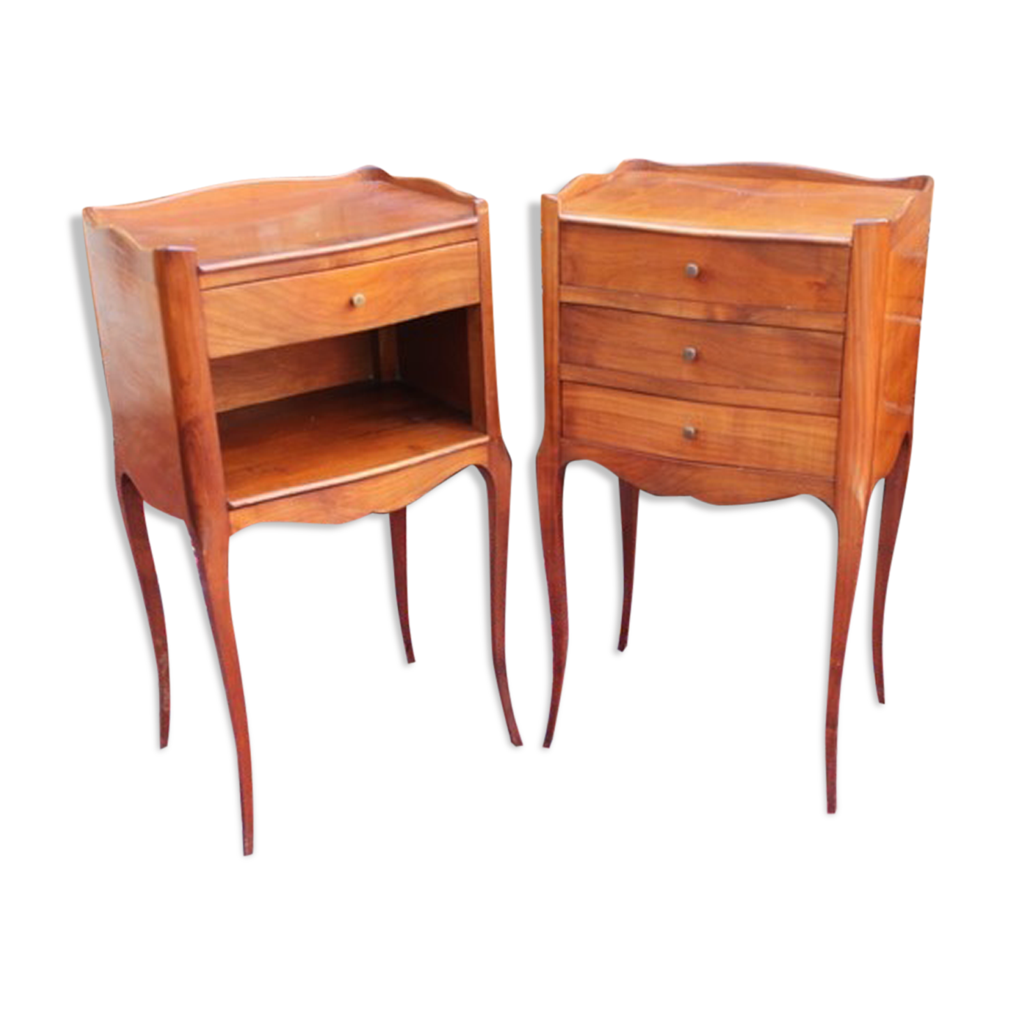 Pair of bedside tables sofa sofa in solid cherry Louis style XV