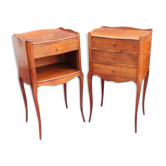 Pair of bedside tables sofa sofa in solid cherry Louis style XV