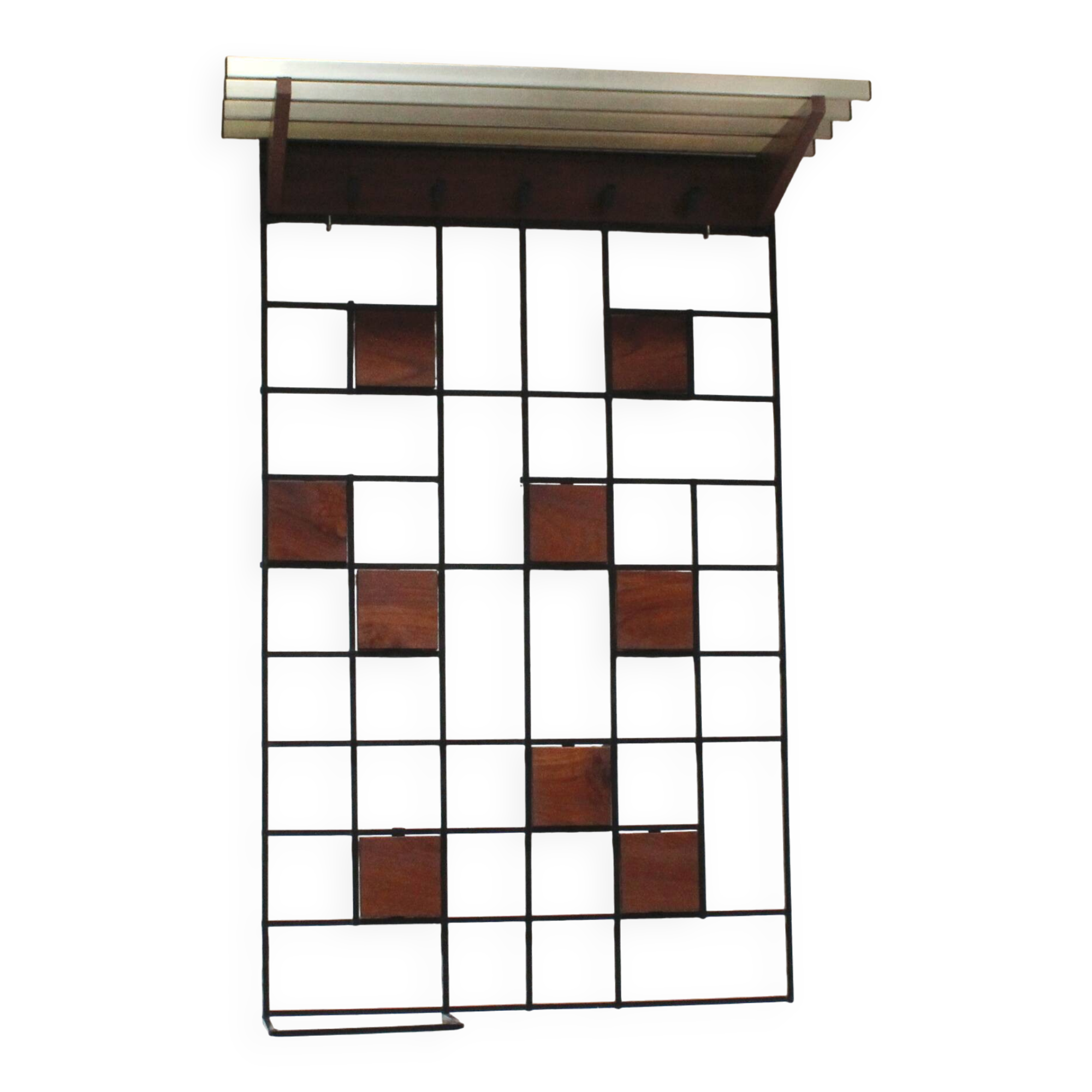 1960s modernist wall coat rack