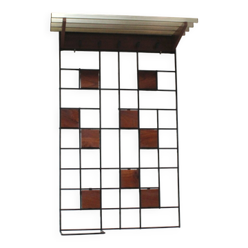 1960s modernist wall coat rack